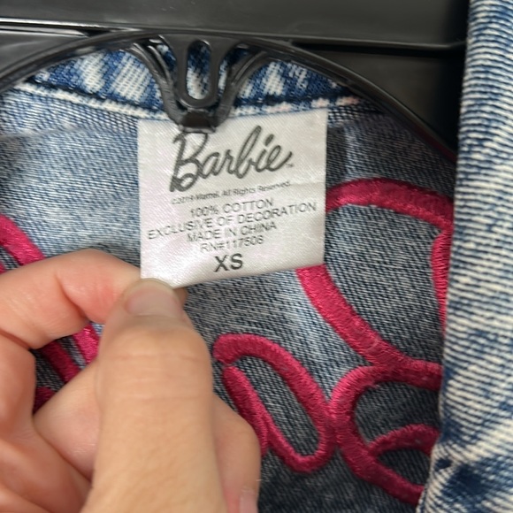 Barbie Girl’s Denim Button Down Embroidered Jacket - Picture 4 of 5